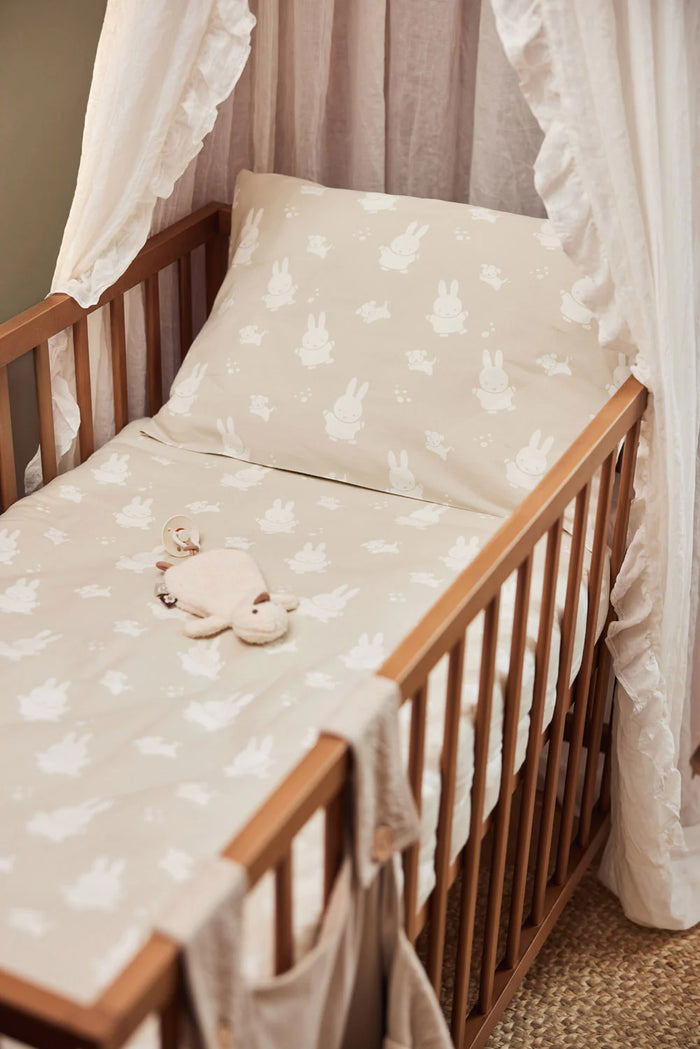 Set de funda nórdica para cuna 100x140cm Miffy & Snuffy Nougat Jollein