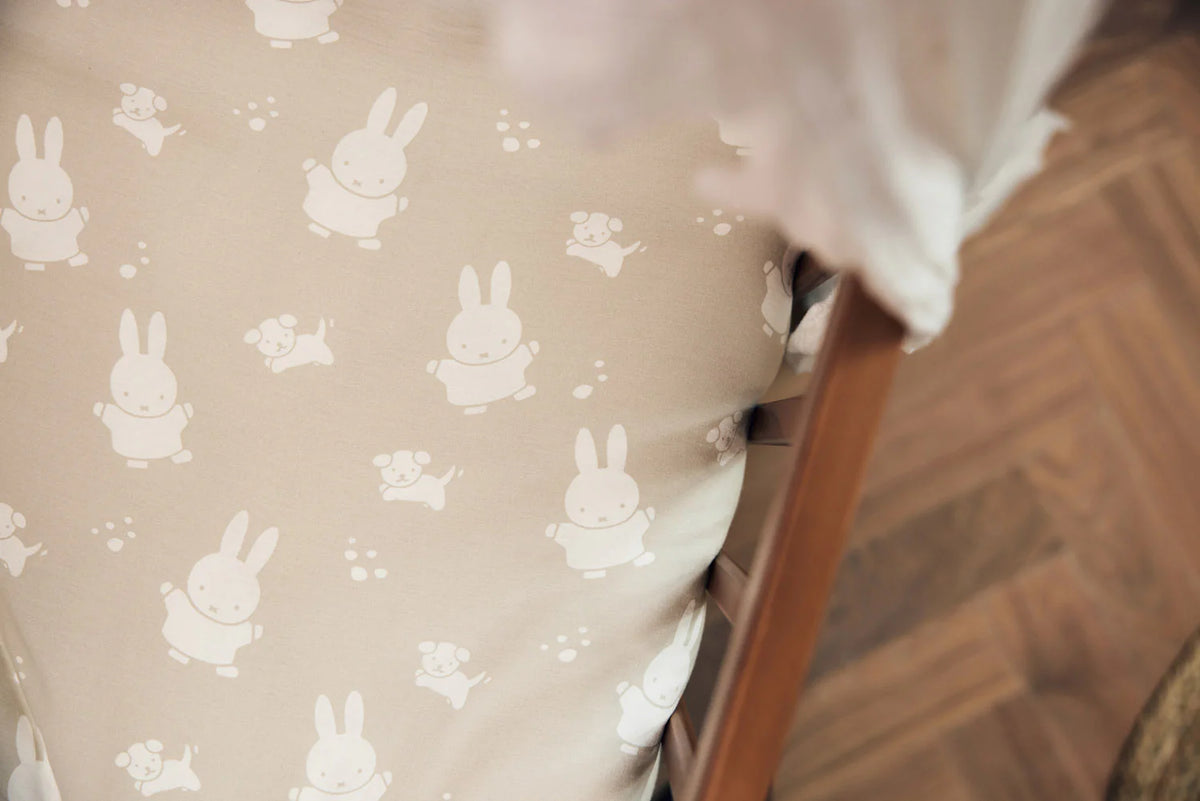 Set de funda nórdica para cuna 100x140cm Miffy & Snuffy Nougat Jollein