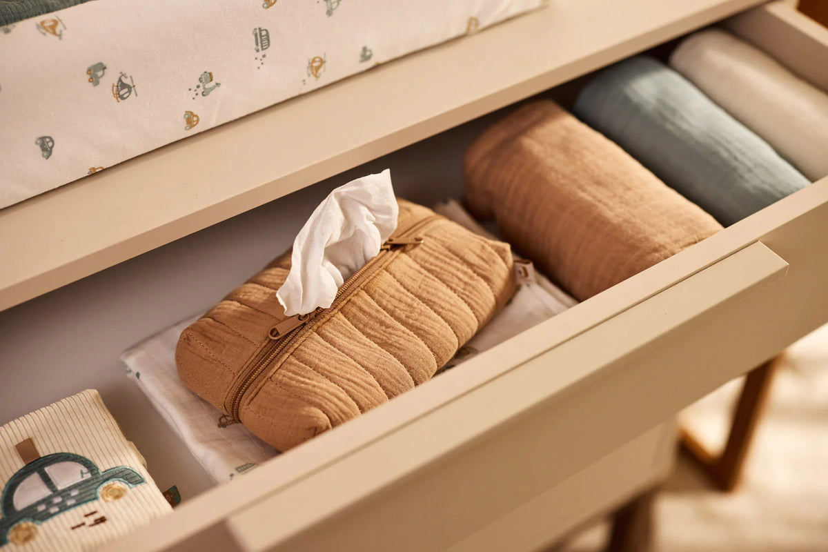 Estuche para toallitas húmedas Muslin - Biscuit Jollein