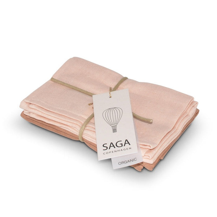Pañitos de muselina en algodón orgánico - Dusty coral - Set x 4 de Saga Copenhagen