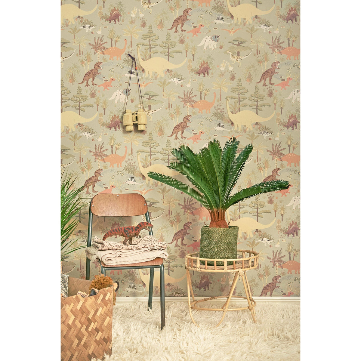 Wallpaper Dinosaur Vibes Verde suave