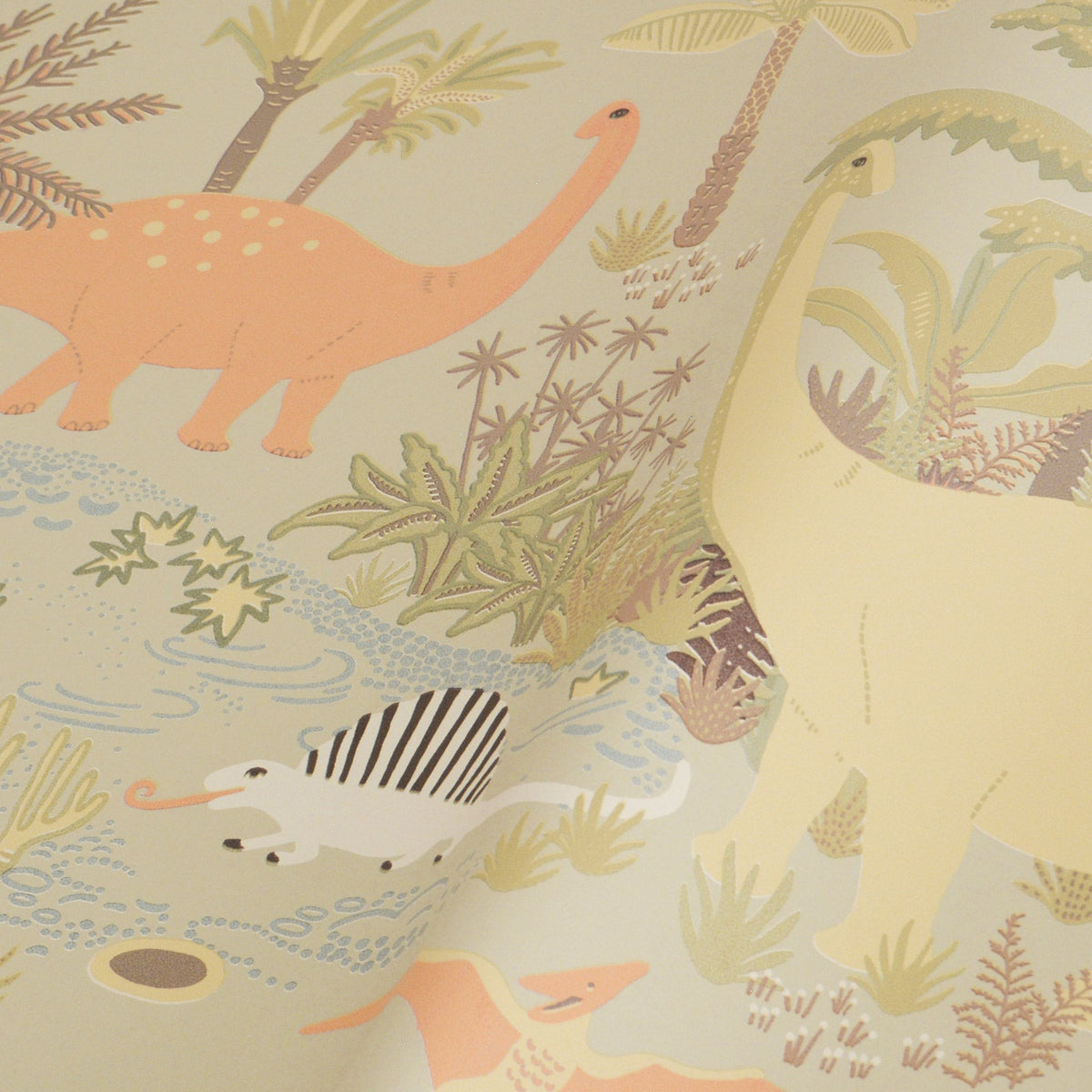 Wallpaper Dinosaur Vibes Verde suave