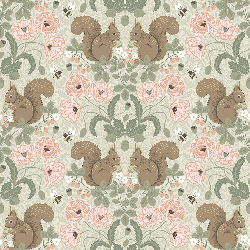 Wallpaper Kurre Pink Woodland Midbec