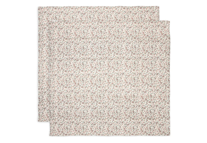 Set de 2 Mantas de muselina 115x115cm Retro Flowers Jollein