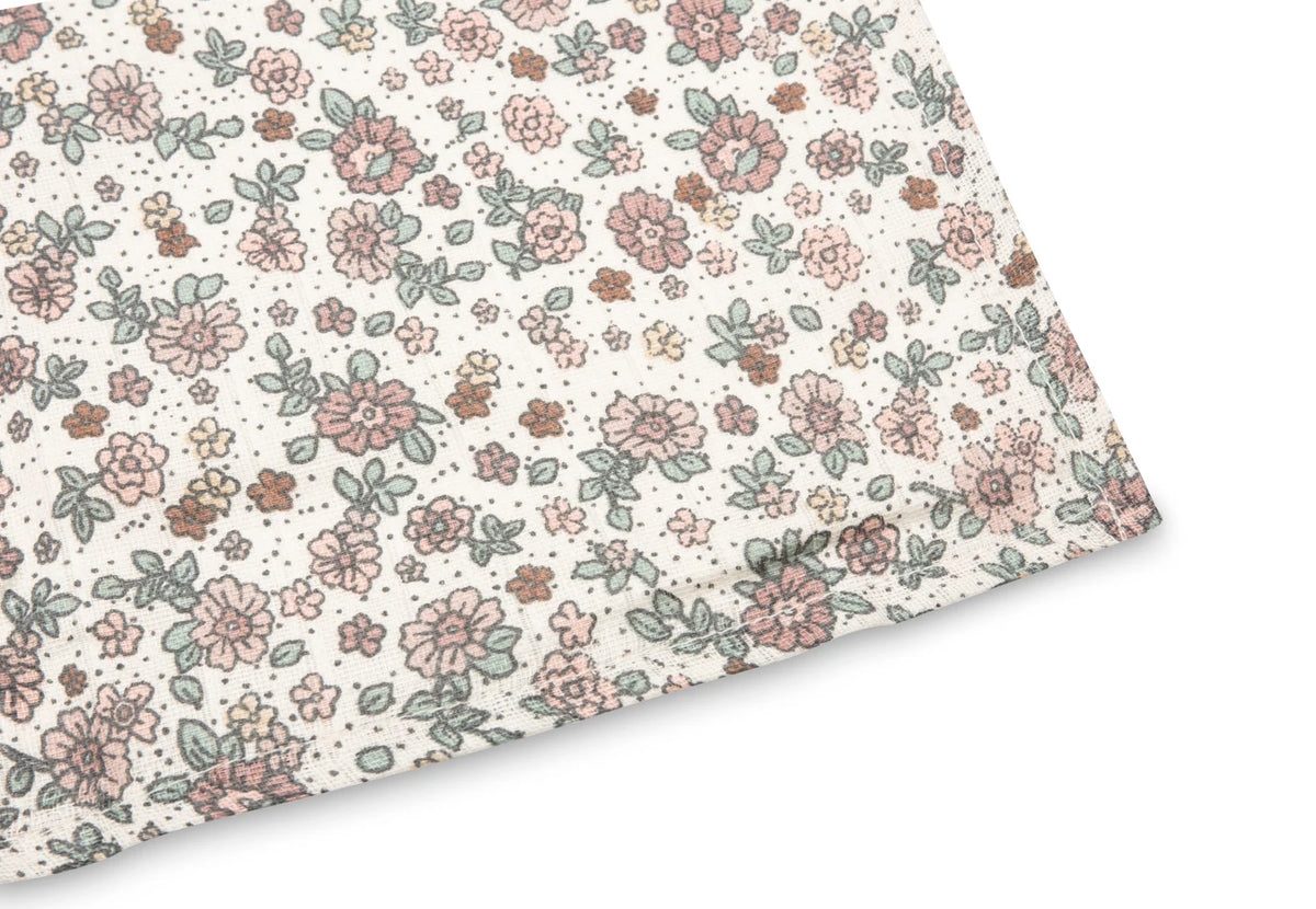 Set de 2 Mantas de muselina 115x115cm Retro Flowers Jollein
