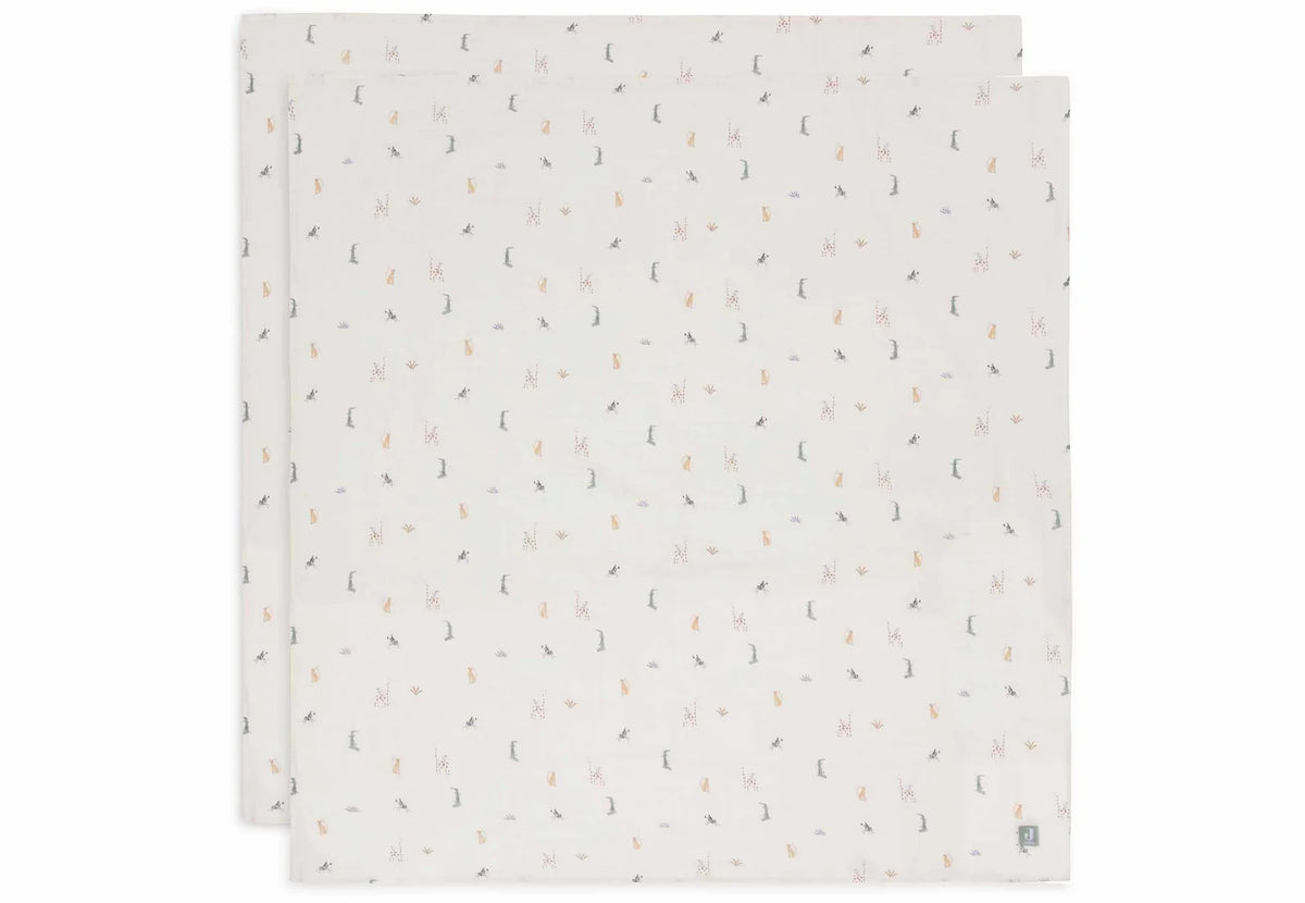 Set de 2 Mantas de muselina 115x115cm Jungle Jambo Jollein