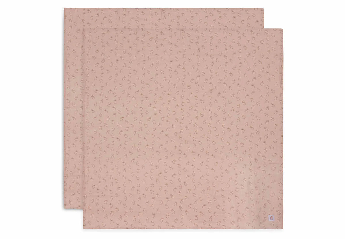 Set de 2 Mantas de muselina 115x115cm Miffy Silhouettes Wild Rose Jollein