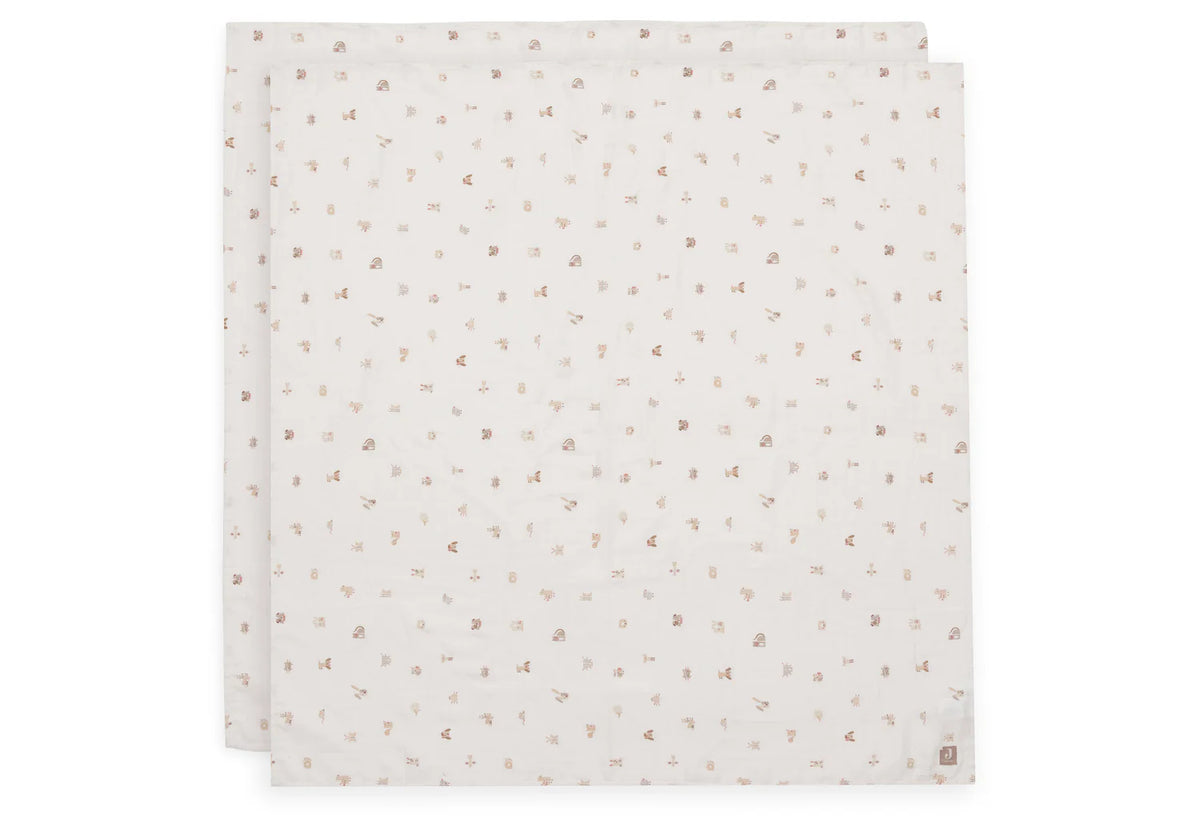 Set de 2 Mantas de muselina 115x115cm Animal Friends Jollein