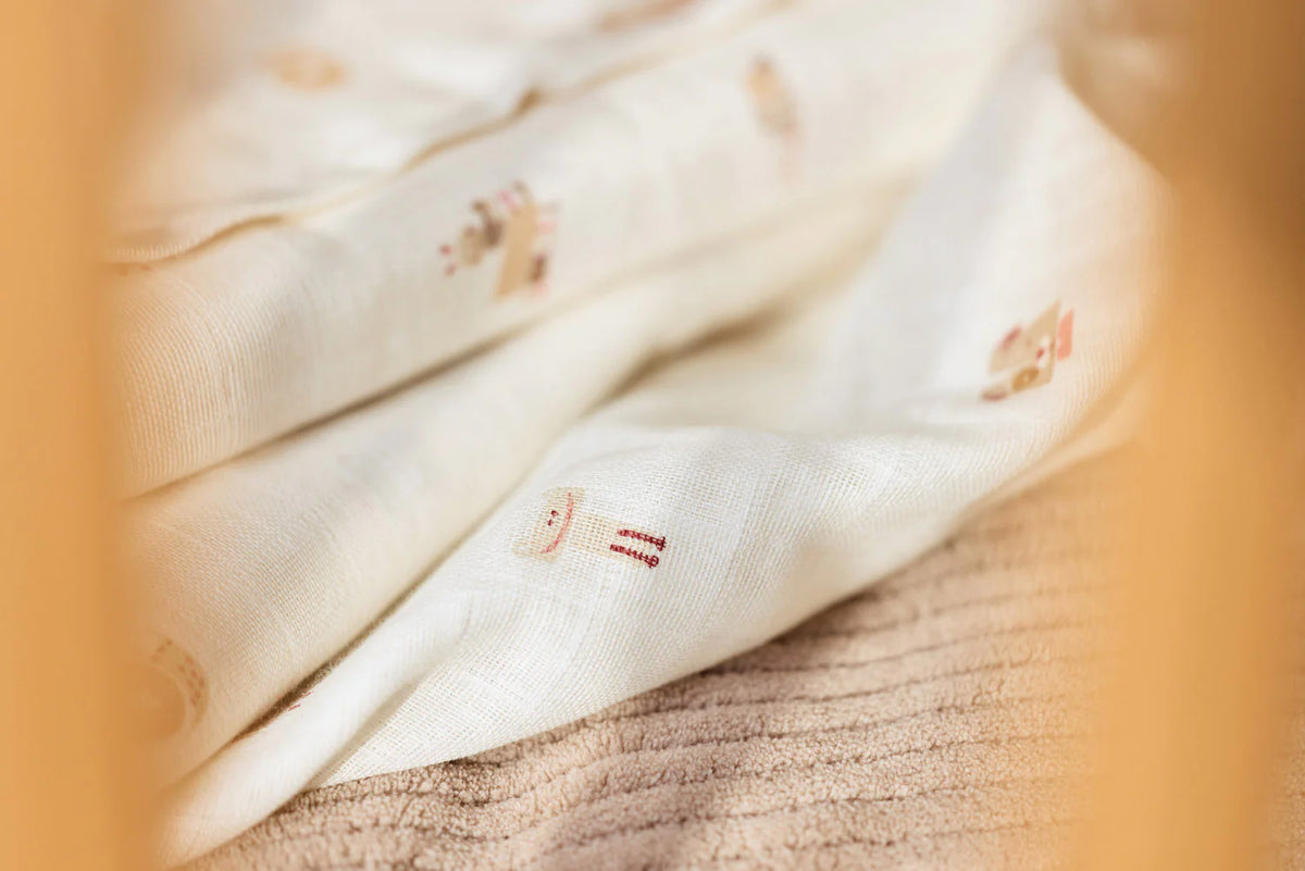 Set de 2 Mantas de muselina 115x115cm Animal Friends Jollein