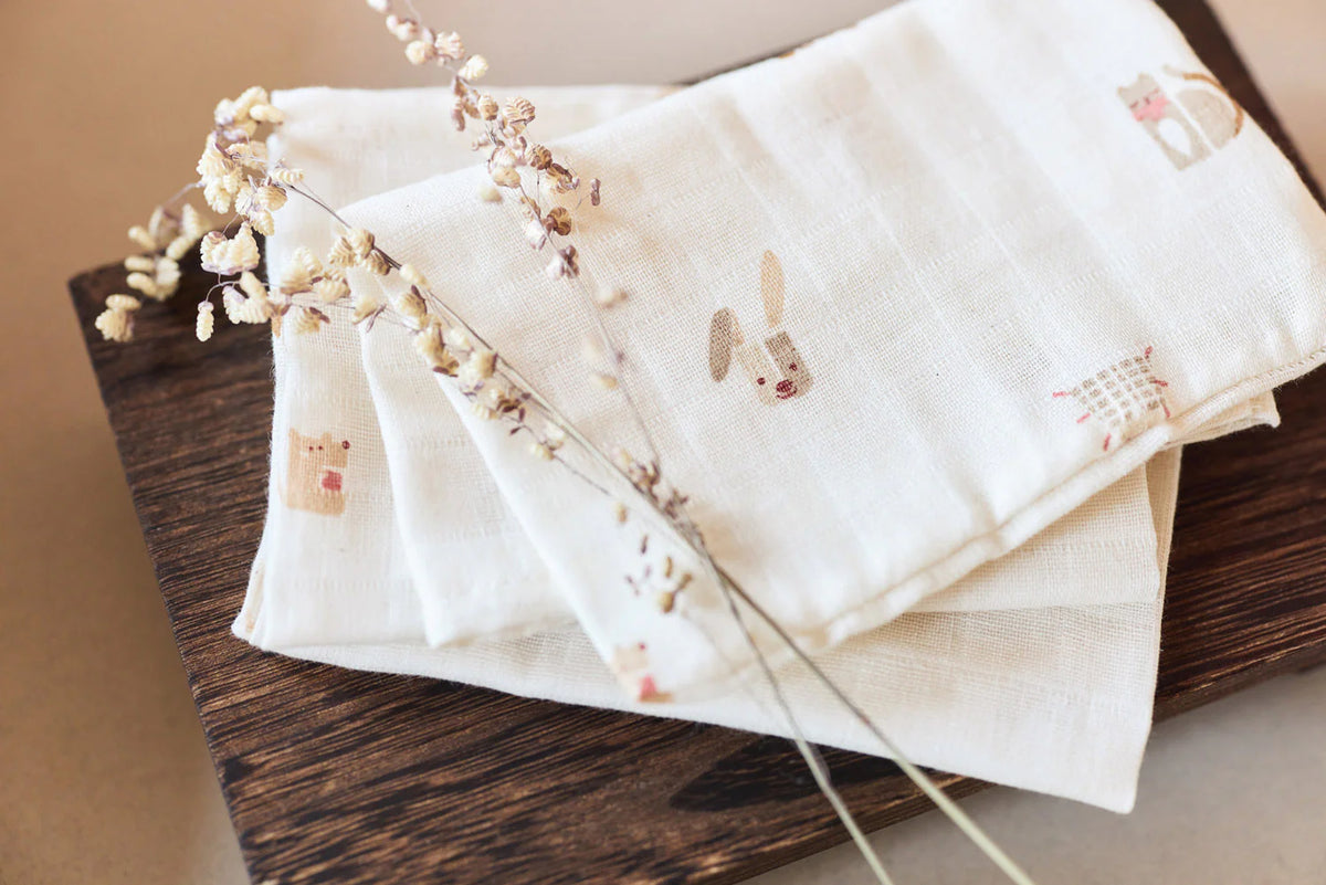 Set de 2 Mantas de muselina 115x115cm Animal Friends Jollein