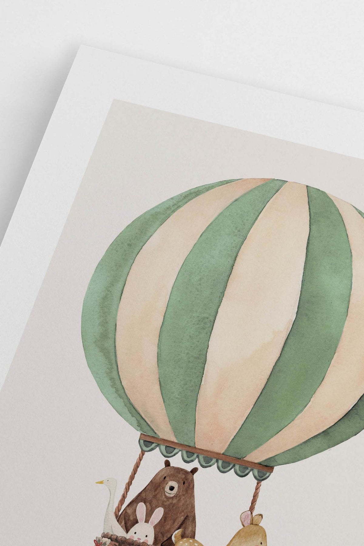 Poster Ballon Ride - Bear / Green de Decoindigo
