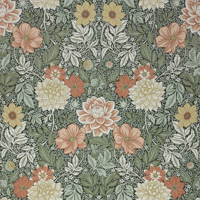 Wallpaper Dahlia Garden Verde oscuro