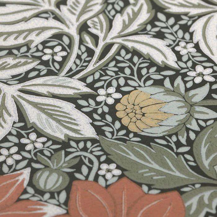 Wallpaper Dahlia Garden Verde oscuro