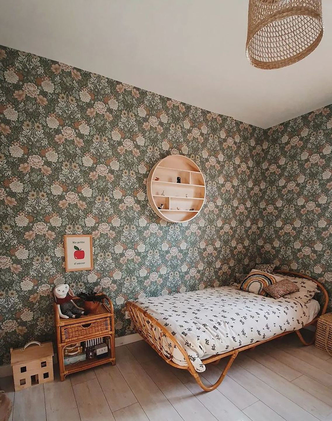 Wallpaper Dahlia Garden Verde oscuro