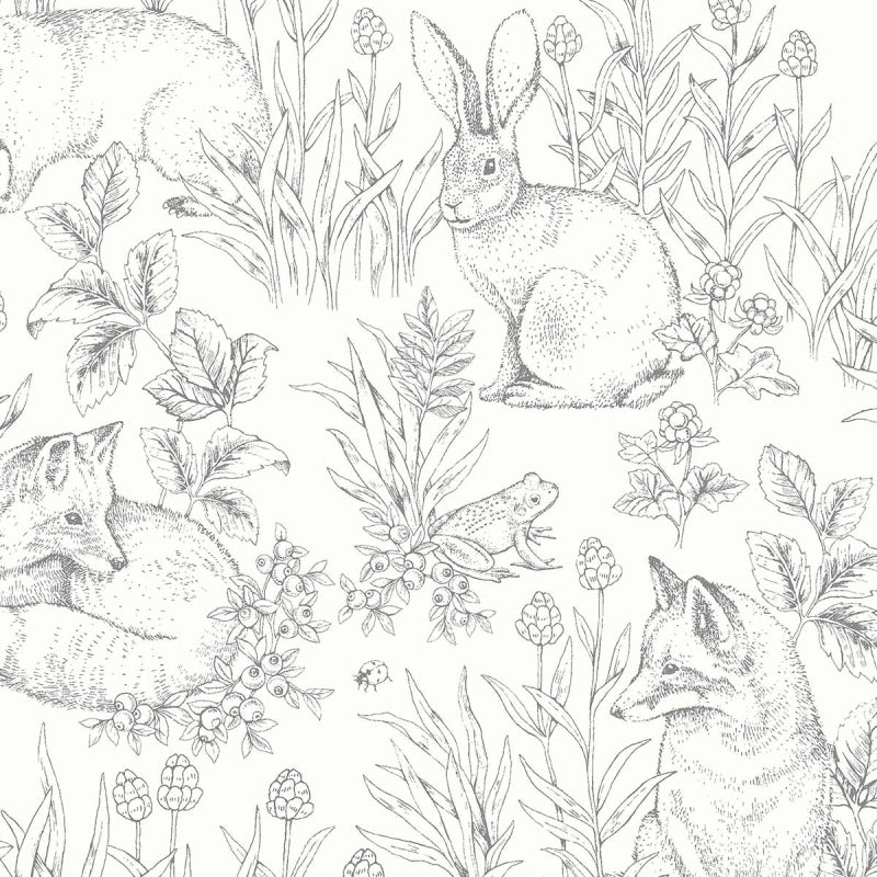 Wallpaper Forest Friends Blanco