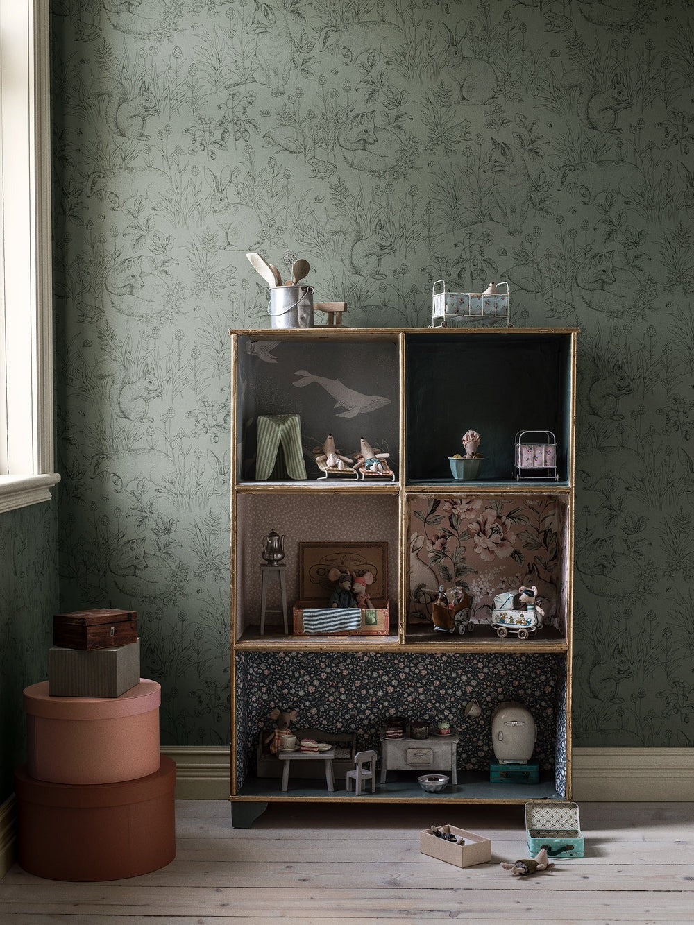 Wallpaper Forest Friends Green