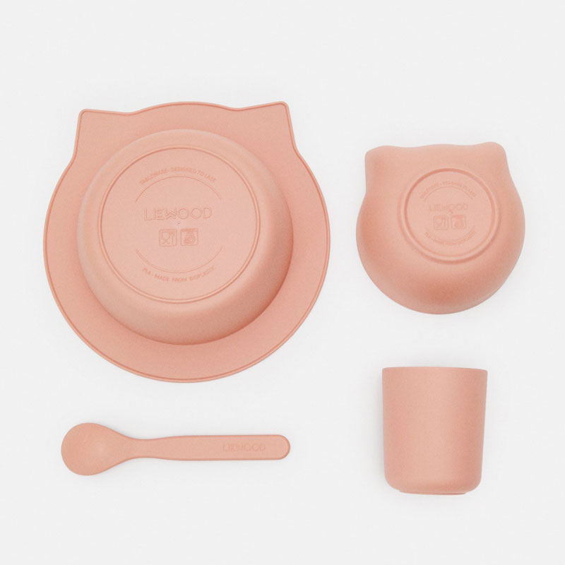 Juego de vajilla para bebe Joana - Cat Rose Blush de Liewood