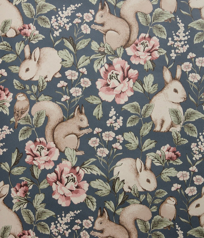 Wallpaper Magic Forest Azul Oscuro