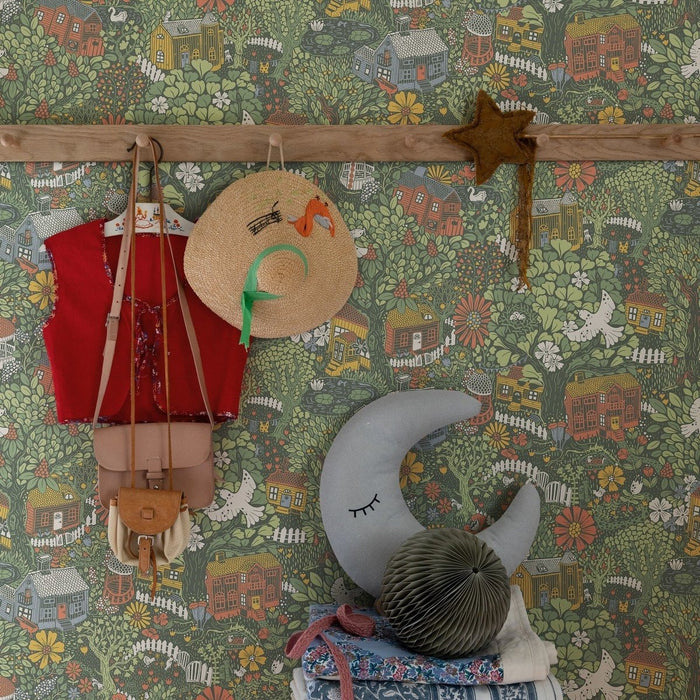 Wallpaper Infantil Bygga Bo Verde Oscuro