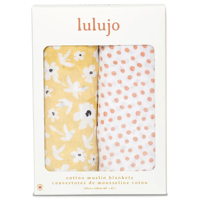 Set 2 Swaddles de muselina - Wildflower Dots Lulujo