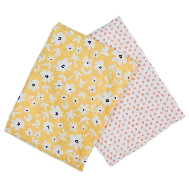 Set 2 Swaddles de muselina - Wildflower Dots Lulujo