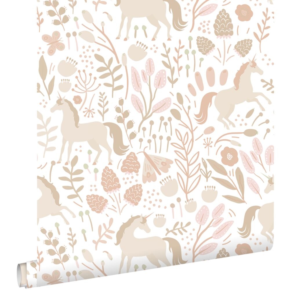 Wallpaper infantil Unicornios Beige