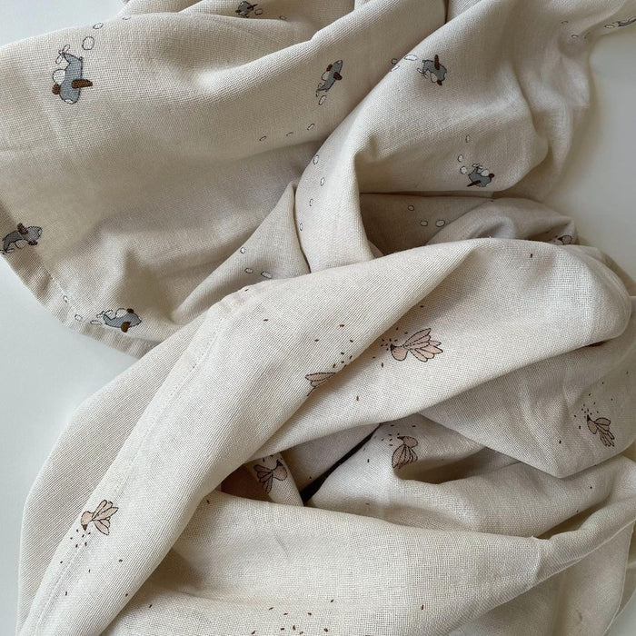Swaddle muselina Algodón orgánico 100 x 100cm. SAGA Copenhagen - Helicopter
