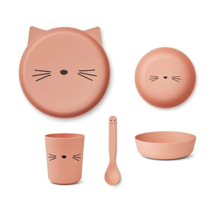 Juego de vajilla Brody Junior Cat Rose Blush de Liewood