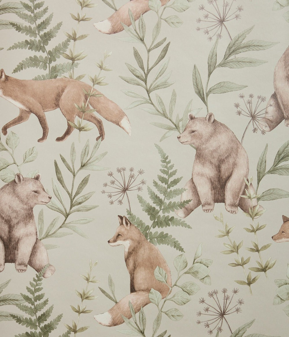 Wallpaper Wild Forest beige fox and bear By Newbie