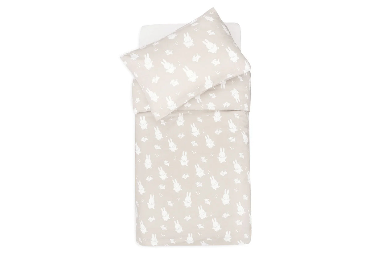 Set de funda nórdica para cuna 100x140cm Miffy & Snuffy Nougat Jollein