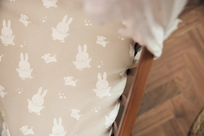 Set de funda nórdica para cuna 100x140cm Miffy & Snuffy Nougat Jollein