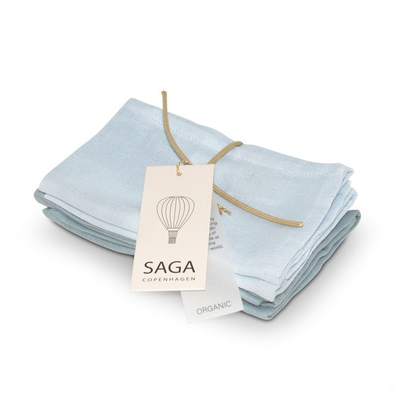 Pañitos de muselina en algodón orgánico - Mix Quiet Blue - Set x 4 de Saga Copenhagen