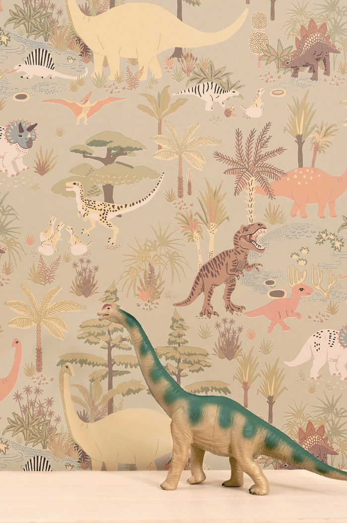 Wallpaper Dinosaur Vibes Verde suave