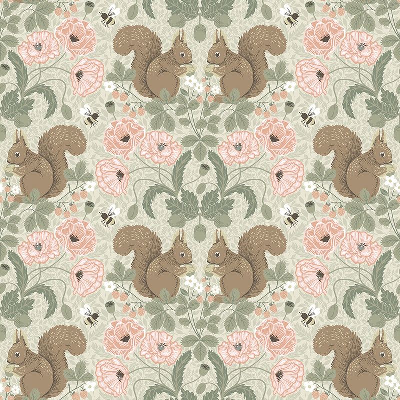 Wallpaper Kurre Pink Woodland Midbec