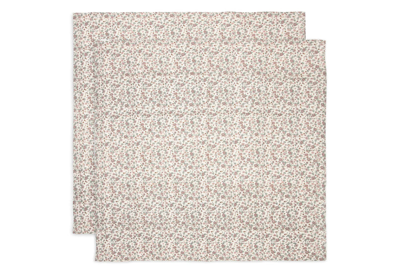 Set de 2 Mantas de muselina 115x115cm Retro Flowers Jollein