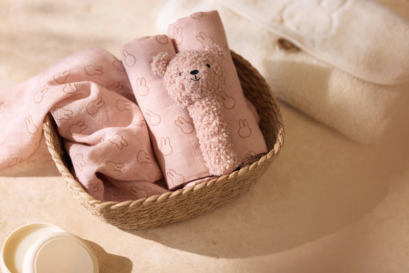 Set de 2 Mantas de muselina 115x115cm Miffy Silhouettes Wild Rose Jollein