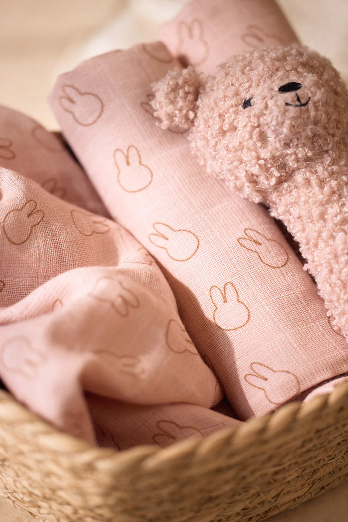 Set de 2 Mantas de muselina 115x115cm Miffy Silhouettes Wild Rose Jollein