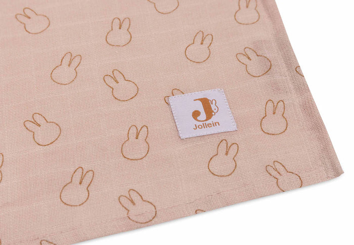 Set de 2 Mantas de muselina 115x115cm Miffy Silhouettes Wild Rose Jollein