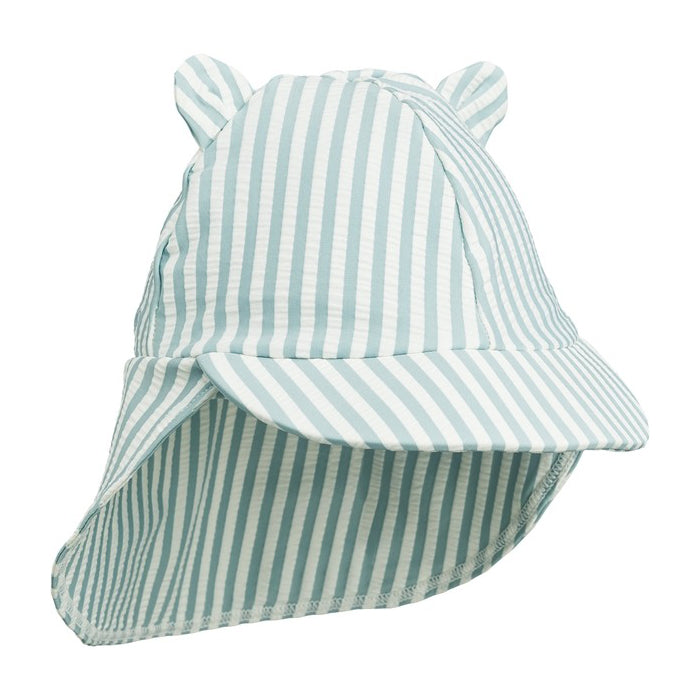 Gorra para el Sol SENIA  Seersucker Stripe Sea Blue White- Liewood