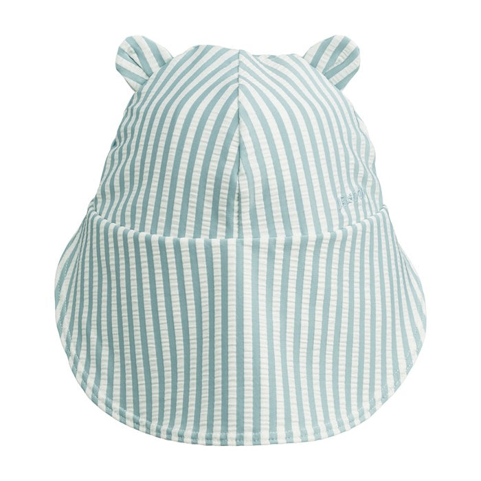 Gorra para el Sol SENIA  Seersucker Stripe Sea Blue White- Liewood