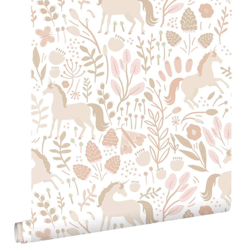 Wallpaper infantil Unicornios Beige