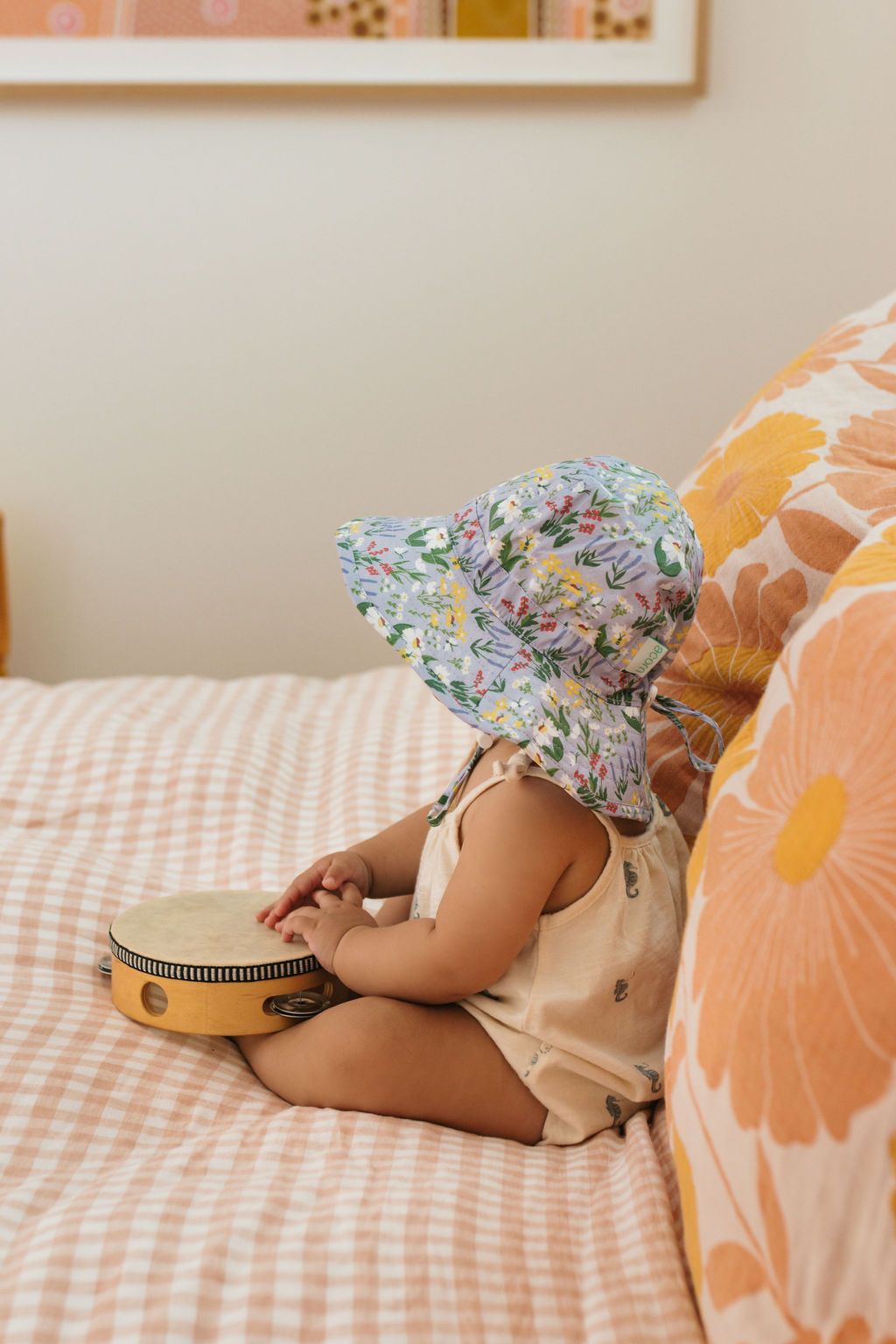 Sombrero de sol de ala ancha UPF50+ para bebé Chateau Blooms Acorn