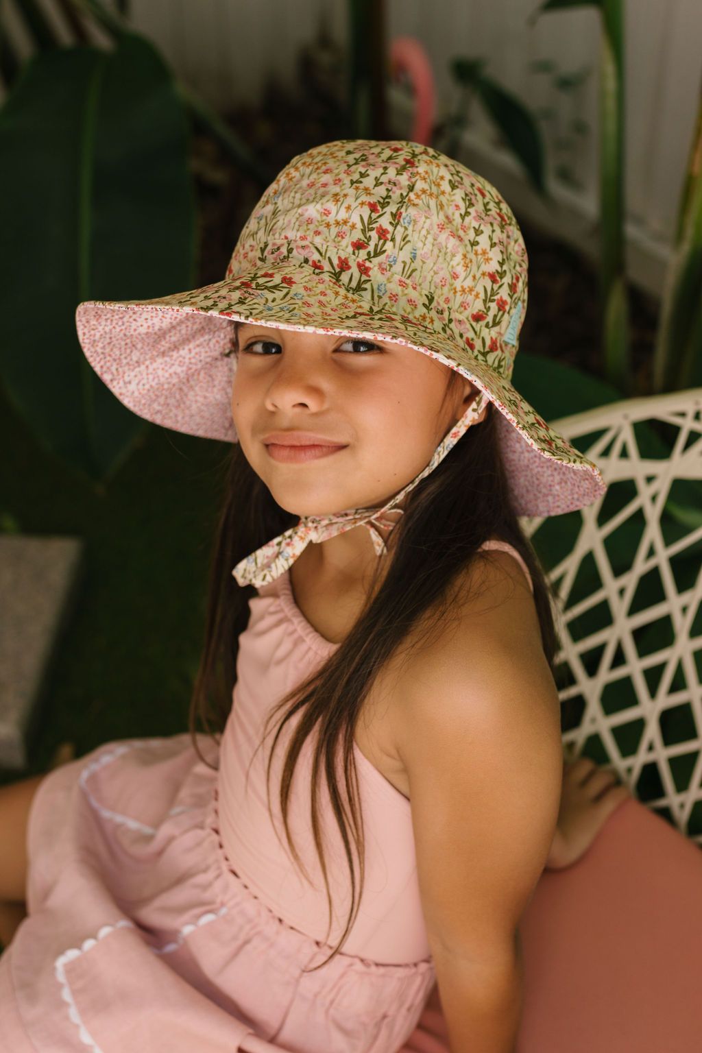 Sombrero de sol reversible de ala ancha UPF50+ Fiorella Acorn