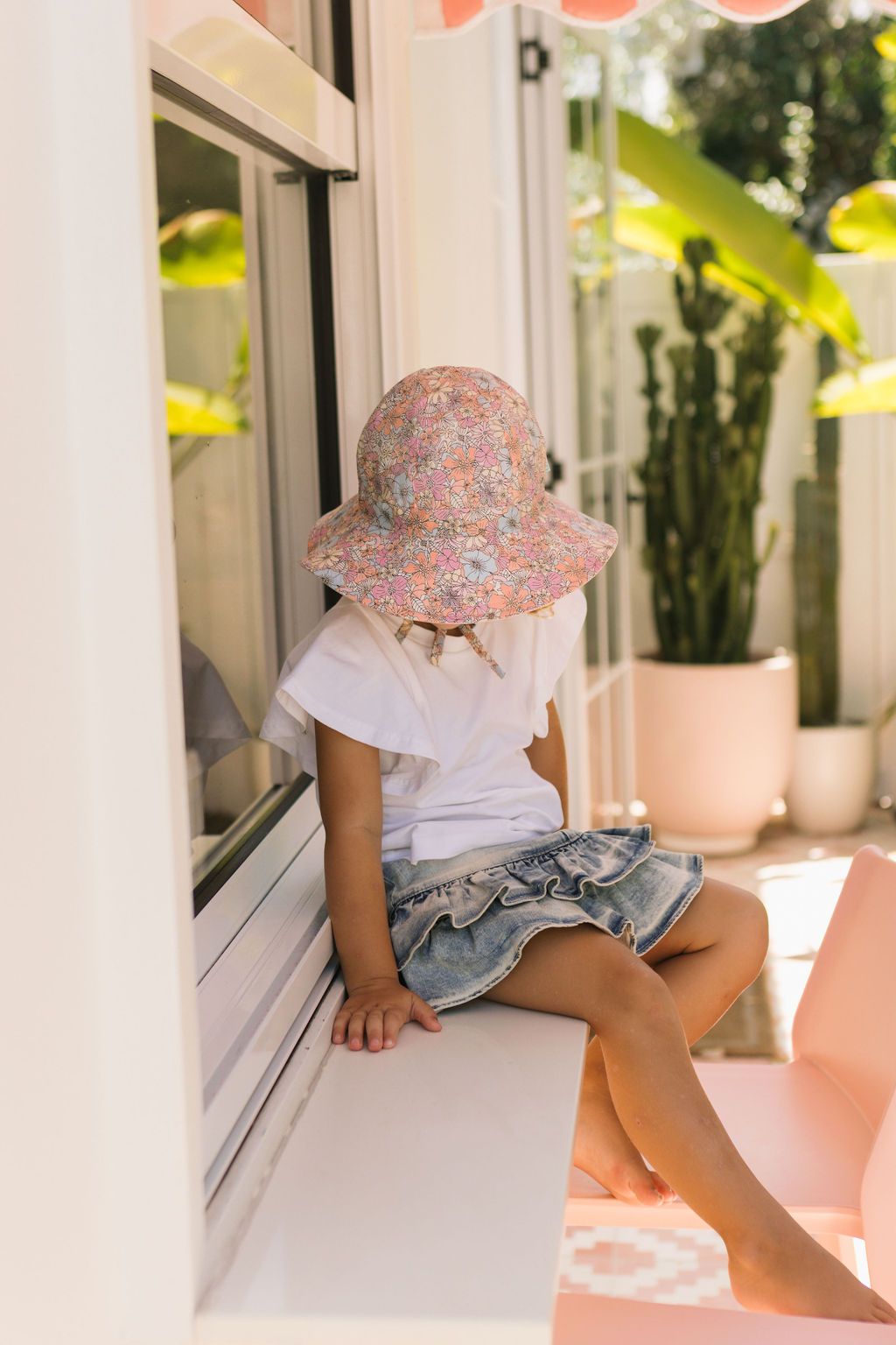 Sombrero de sol reversible de ala ancha UPF50+ Yasmine Acorn